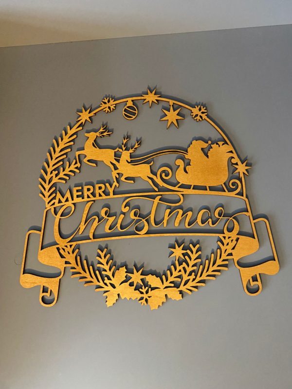Christmas Wreath - Merry Christmas Sleigh