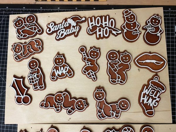 Naughty Gingerbread Baubles Set #2