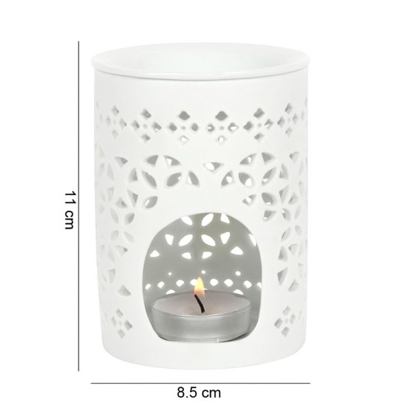 White Matte Cut Out Oil/Wax Burner - Image 4