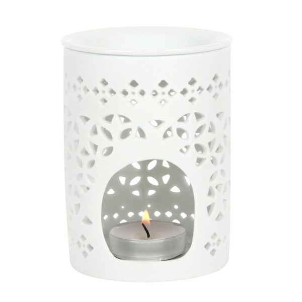 White Matte Cut Out Oil/Wax Burner