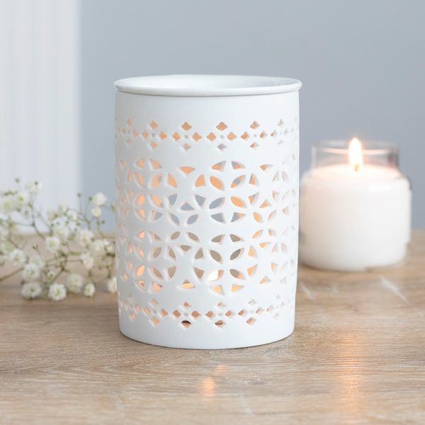 White Matte Cut Out Oil/Wax Burner - Image 3