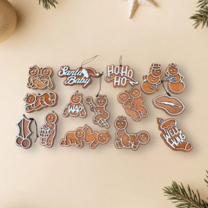 Naughty Gingerbread Baubles Set #2