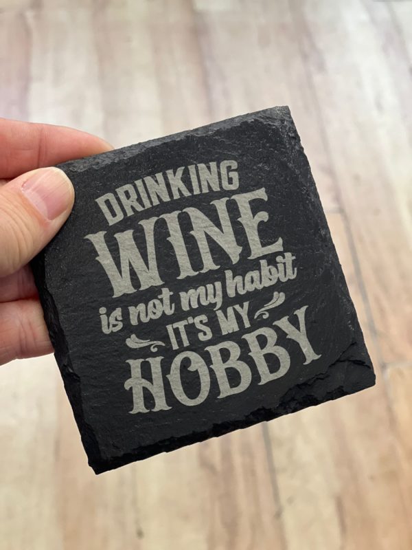 Drinking Wine - Slate Coaster