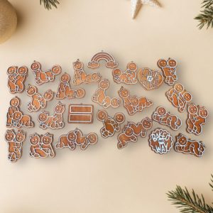 Naughty Gingerbread Baubles Set 5 Same Sex