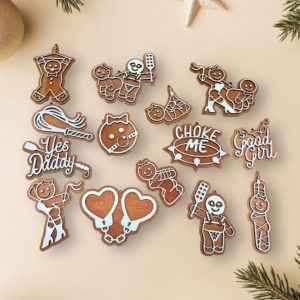 Naughty Gingerbread Baubles Set 4 BDSM