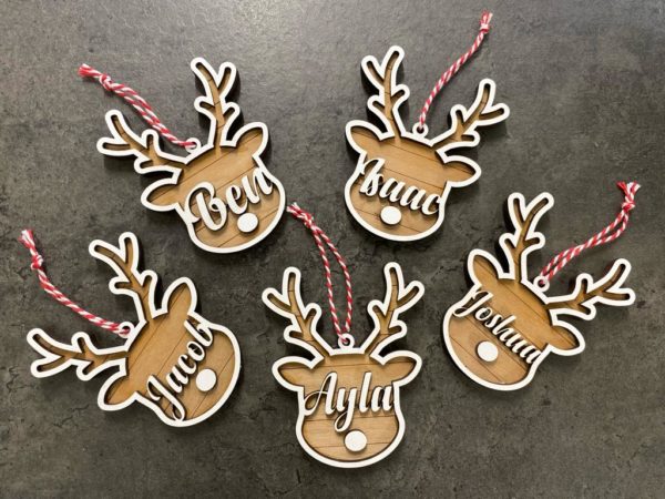 Personalised Reindeer Bauble