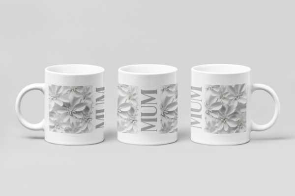 3D Effect Flower Mum - Grey - Image 4