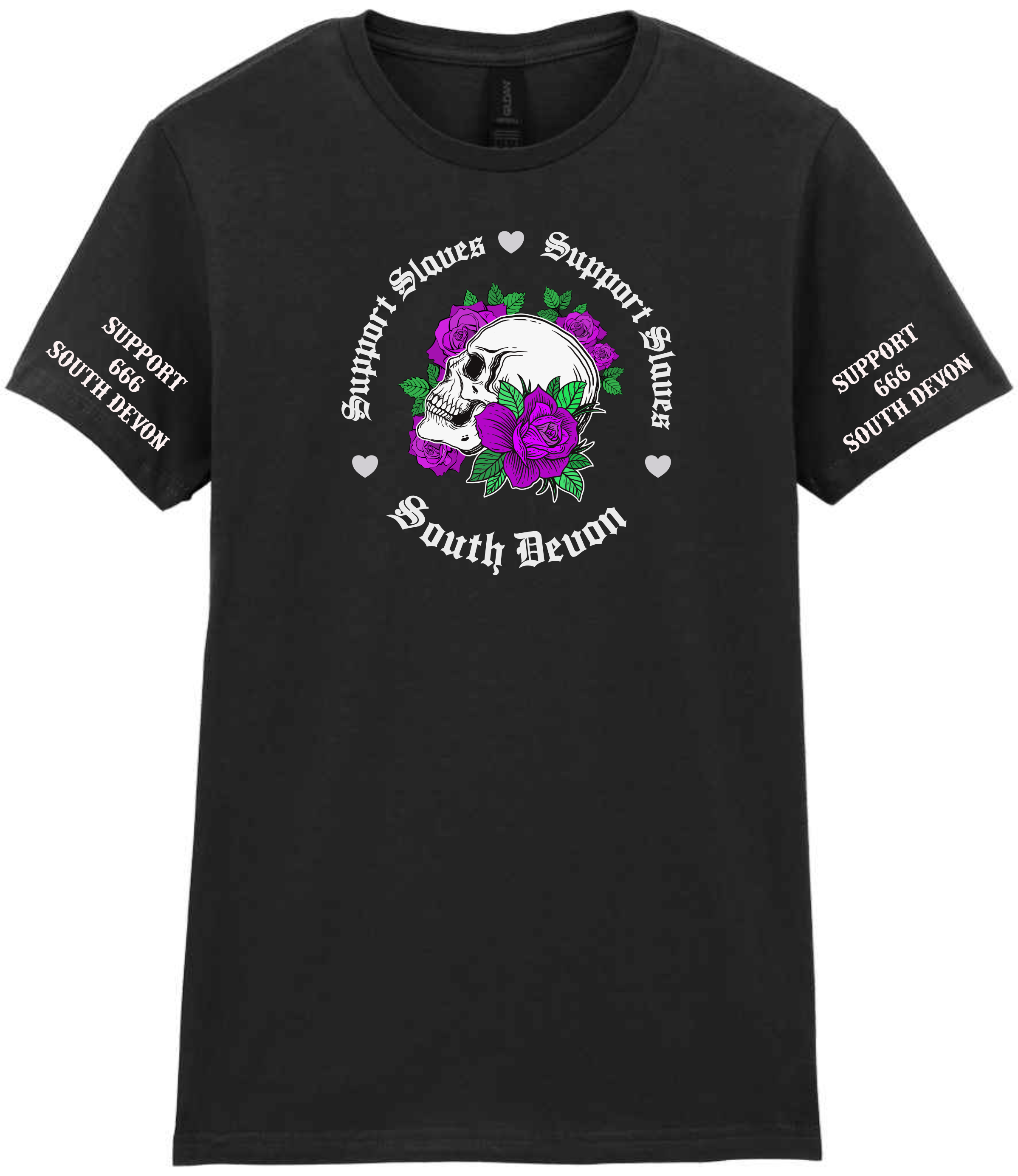 South Devon Merch Ladies Skull&Purple Roses - Image 2