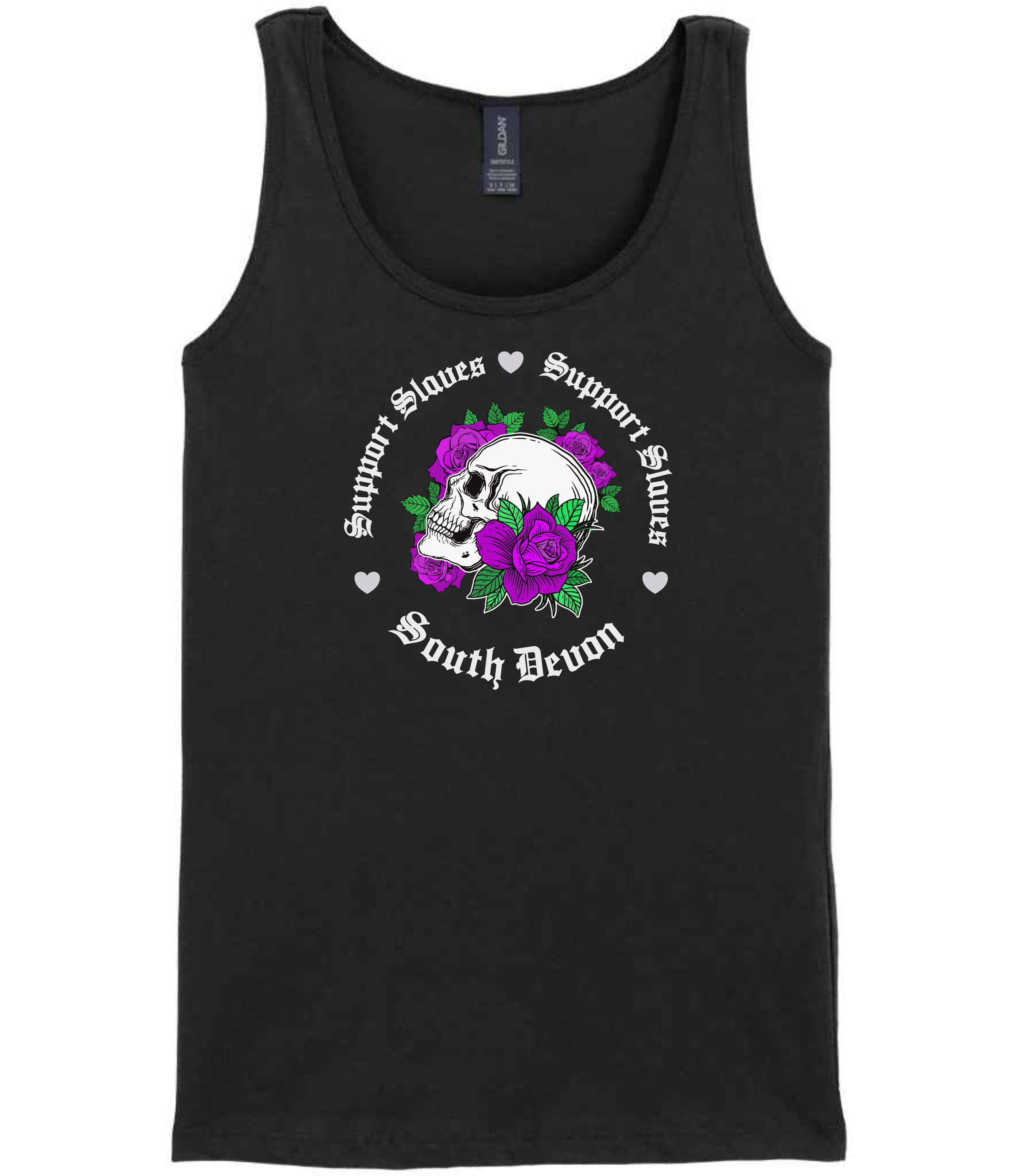 South Devon Merch Ladies Skull&Purple Roses - Image 4