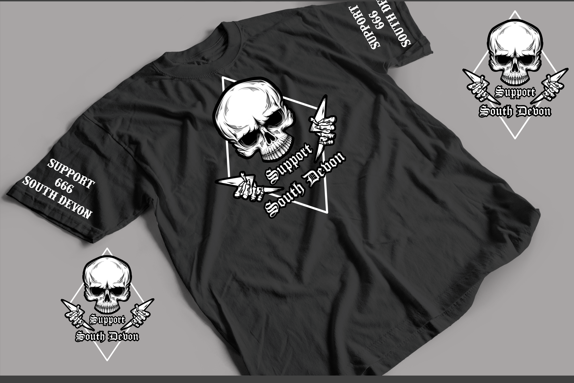Support South Devon - Diamond Skull