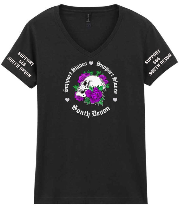 South Devon Merch Ladies Skull&Purple Roses - Image 3
