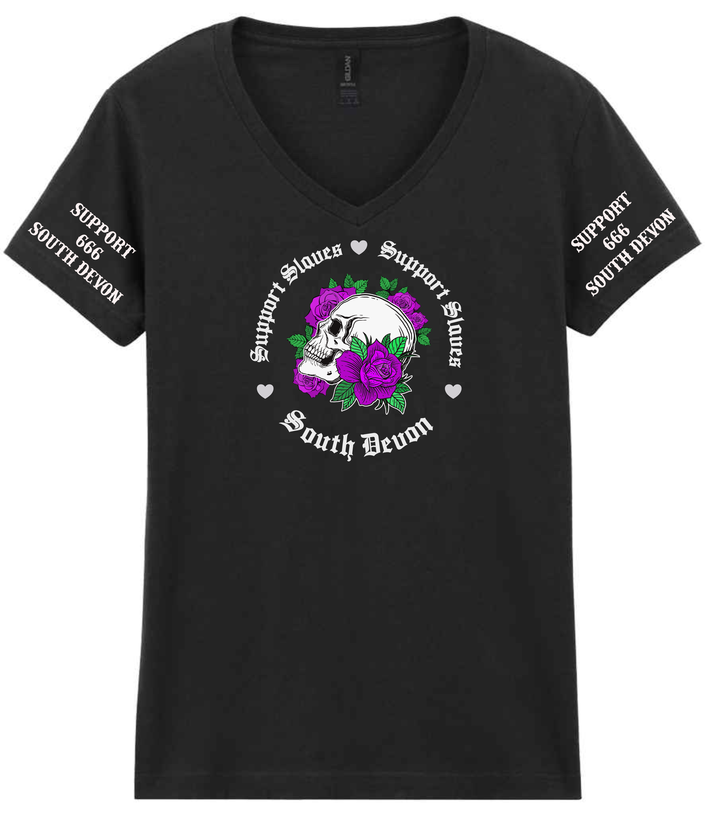 South Devon Merch Ladies Skull&Purple Roses - Image 3
