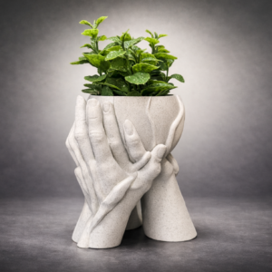 Love Hands Vase – Sculptural Indoor Plant Pot (Marble Effect)